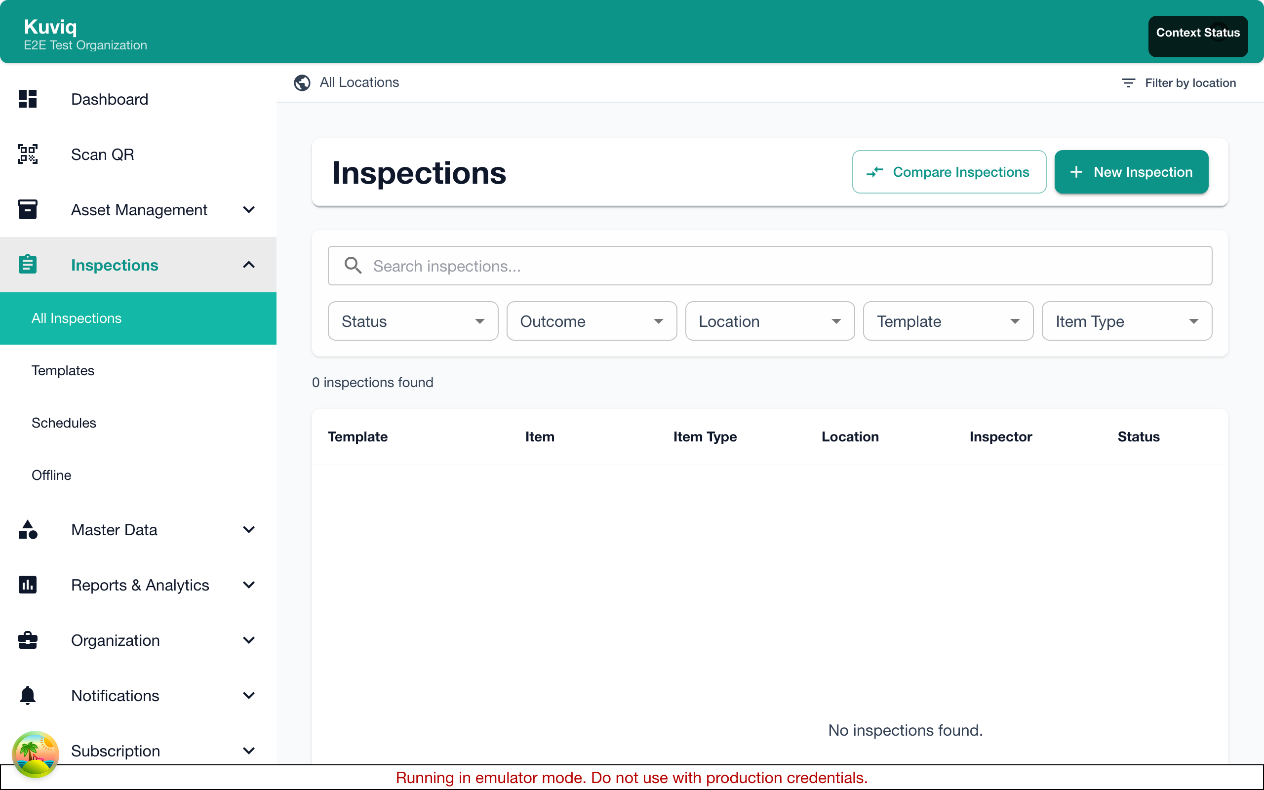 Inspections list showing scheduled and completed inspections