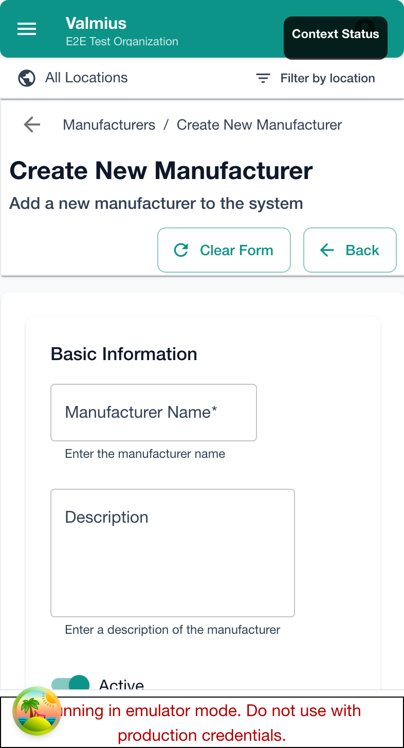 Manufacturer Creation