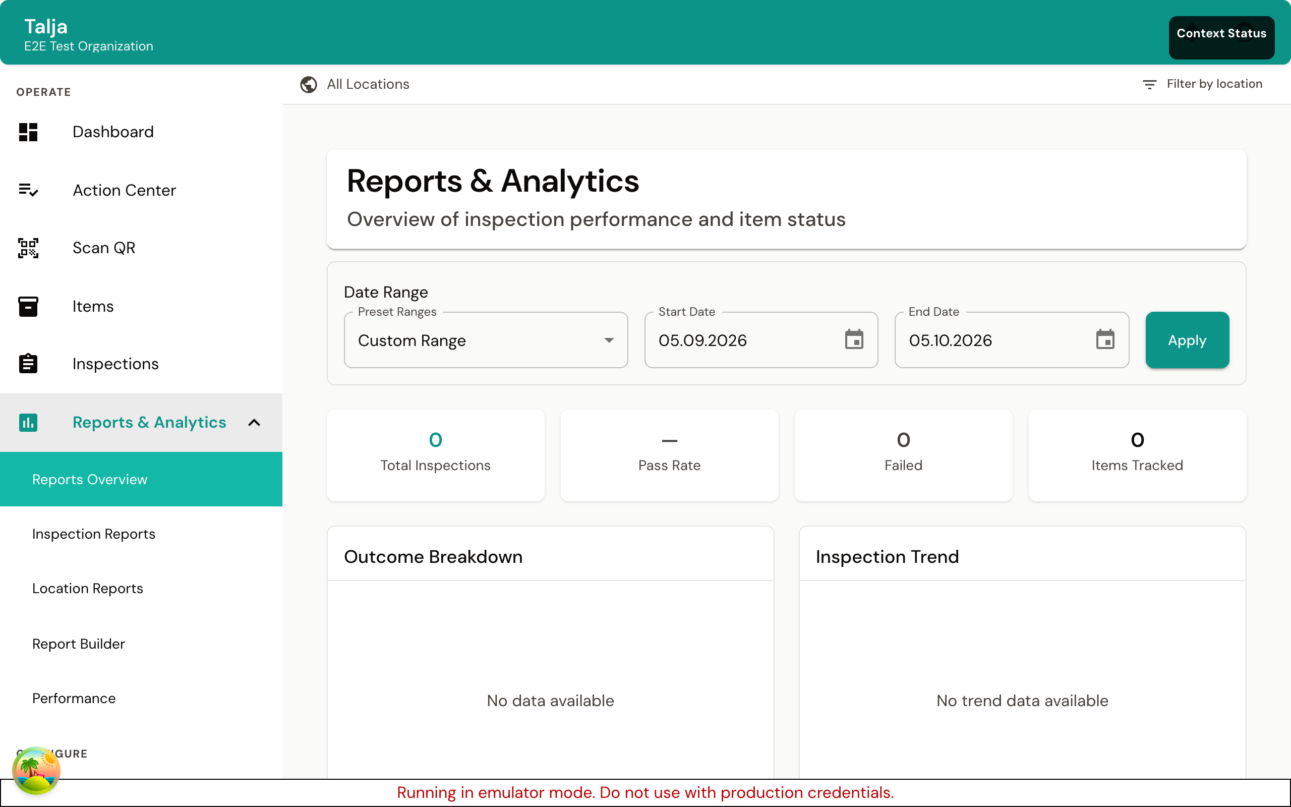 Reports list view